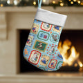 Australia Wildlife Christmas Stamps Christmas Stocking Blue Aussie Native Animal Seamless Pattern