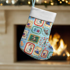 Australia Wildlife Christmas Stamps Christmas Stocking Blue Aussie Native Animal Seamless Pattern