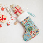 Australia Wildlife Christmas Stamps Christmas Stocking Blue Aussie Native Animal Seamless Pattern