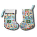 Australia Wildlife Christmas Stamps Christmas Stocking Blue Aussie Native Animal Seamless Pattern