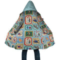 Australia Wildlife Christmas Stamp Cloak Blue Aussie Native Animal Seamless Pattern