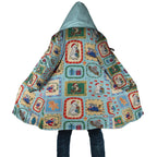 Australia Wildlife Christmas Stamp Cloak Blue Aussie Native Animal Seamless Pattern