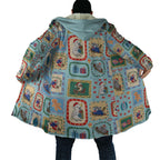 Australia Wildlife Christmas Stamp Cloak Blue Aussie Native Animal Seamless Pattern