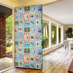 Australia Wildlife Christmas Stamp Door Cover Blue Aussie Native Animal Seamless Pattern