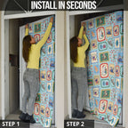 Australia Wildlife Christmas Stamp Door Cover Blue Aussie Native Animal Seamless Pattern