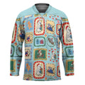 Australia Wildlife Christmas Stamp Hockey Jersey Blue Aussie Native Animal Seamless Pattern