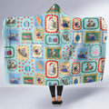 Australia Wildlife Christmas Stamp Hooded Blanket Blue Aussie Native Animal Seamless Pattern