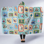 Australia Wildlife Christmas Stamp Hooded Blanket Blue Aussie Native Animal Seamless Pattern