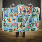 Australia Wildlife Christmas Stamp Hooded Blanket Blue Aussie Native Animal Seamless Pattern