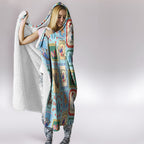 Australia Wildlife Christmas Stamp Hooded Blanket Blue Aussie Native Animal Seamless Pattern