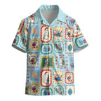 Australia Wildlife Christmas Stamp Kid Hawaiian Shirt Blue Aussie Native Animal Seamless Pattern