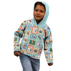 Australia Wildlife Christmas Stamp Kid Hoodie Blue Aussie Native Animal Seamless Pattern