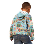Australia Wildlife Christmas Stamp Kid Hoodie Blue Aussie Native Animal Seamless Pattern
