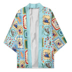 Australia Wildlife Christmas Stamp Kimono Blue Aussie Native Animal Seamless Pattern