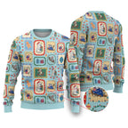 Australia Wildlife Christmas Stamps Ugly Christmas Sweater Blue Aussie Native Animal Seamless Pattern