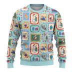 Australia Wildlife Christmas Stamps Ugly Christmas Sweater Blue Aussie Native Animal Seamless Pattern