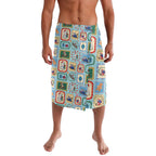 Australia Wildlife Christmas Stamp Lavalava Blue Aussie Native Animal Seamless Pattern