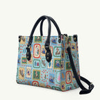 Australia Wildlife Christmas Stamp Leather Bag Blue Aussie Native Animal Seamless Pattern