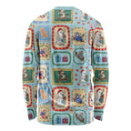 Australia Wildlife Christmas Stamp Long Sleeve Shirt Blue Aussie Native Animal Seamless Pattern