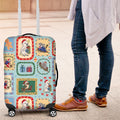 Australia Wildlife Christmas Stamp Luggage Cover Blue Aussie Native Animal Seamless Pattern