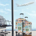 Australia Wildlife Christmas Stamp Luggage Cover Blue Aussie Native Animal Seamless Pattern