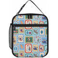 Australia Wildlife Christmas Stamp Lunch Bag Blue Aussie Native Animal Seamless Pattern