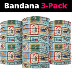 Australia Wildlife Christmas Stamp Neck Gaiter Blue Aussie Native Animal Seamless Pattern
