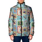 Australia Wildlife Christmas Stamp Padded Jacket Blue Aussie Native Animal Seamless Pattern