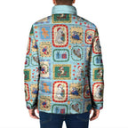 Australia Wildlife Christmas Stamp Padded Jacket Blue Aussie Native Animal Seamless Pattern