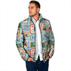 Australia Wildlife Christmas Stamp Padded Jacket Blue Aussie Native Animal Seamless Pattern