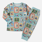 Australia Wildlife Christmas Stamps Christmas Pajama Set Blue Aussie Native Animal Seamless Pattern