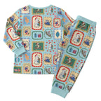 Australia Wildlife Christmas Stamps Christmas Pajama Set Blue Aussie Native Animal Seamless Pattern