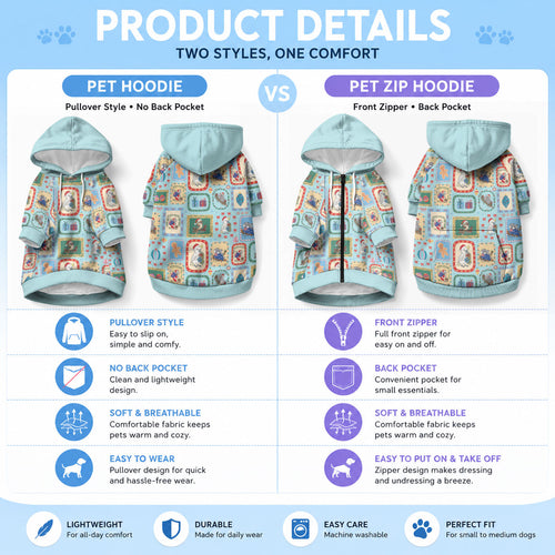 Australia Wildlife Christmas Stamp Pet Hoodie Blue Aussie Native Animal Seamless Pattern