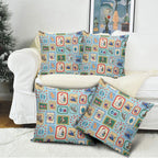 Australia Wildlife Christmas Stamp Pillow Cover Blue Aussie Native Animal Seamless Pattern