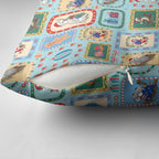 Australia Wildlife Christmas Stamp Pillow Cover Blue Aussie Native Animal Seamless Pattern