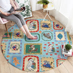 Australia Wildlife Christmas Stamp Round Carpet Blue Aussie Native Animal Seamless Pattern