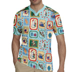 Australia Wildlife Christmas Stamp Rugby Jersey Blue Aussie Native Animal Seamless Pattern