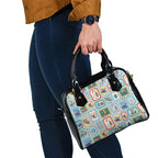 Australia Wildlife Christmas Stamp Shoulder Handbag Blue Aussie Native Animal Seamless Pattern