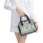 Australia Wildlife Christmas Stamp Shoulder Handbag Blue Aussie Native Animal Seamless Pattern