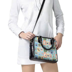 Australia Wildlife Christmas Stamp Shoulder Handbag Blue Aussie Native Animal Seamless Pattern