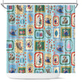 Australia Wildlife Christmas Stamp Shower Curtain Blue Aussie Native Animal Seamless Pattern
