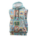 Australia Wildlife Christmas Stamp Sleeveless Hoodie Blue Aussie Native Animal Seamless Pattern