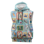 Australia Wildlife Christmas Stamp Sleeveless Hoodie Blue Aussie Native Animal Seamless Pattern