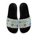 Australia Wildlife Christmas Stamp Slide Sandals Blue Aussie Native Animal Seamless Pattern
