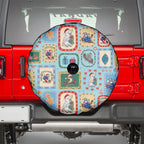 Australia Wildlife Christmas Stamp Spare Tire Cover Blue Aussie Native Animal Seamless Pattern