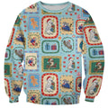 Australia Wildlife Christmas Stamp Sweatshirt Blue Aussie Native Animal Seamless Pattern