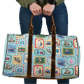 Australia Wildlife Christmas Stamp Travel Bag Blue Aussie Native Animal Seamless Pattern