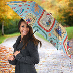 Australia Wildlife Christmas Stamp Umbrella Blue Aussie Native Animal Seamless Pattern