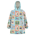 Australia Wildlife Christmas Stamp Wearable Blanket Hoodie Blue Aussie Native Animal Seamless Pattern