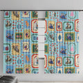 Australia Wildlife Christmas Stamp Window Curtain Blue Aussie Native Animal Seamless Pattern